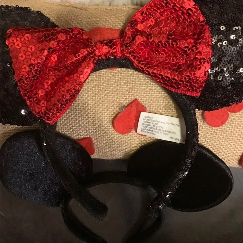 Disneyland Paris Minnie Mouse Sequined Ear Headband